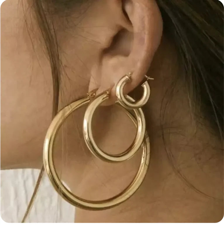 Stainless Steel Large Hollow Circle Earrings | Jewelry