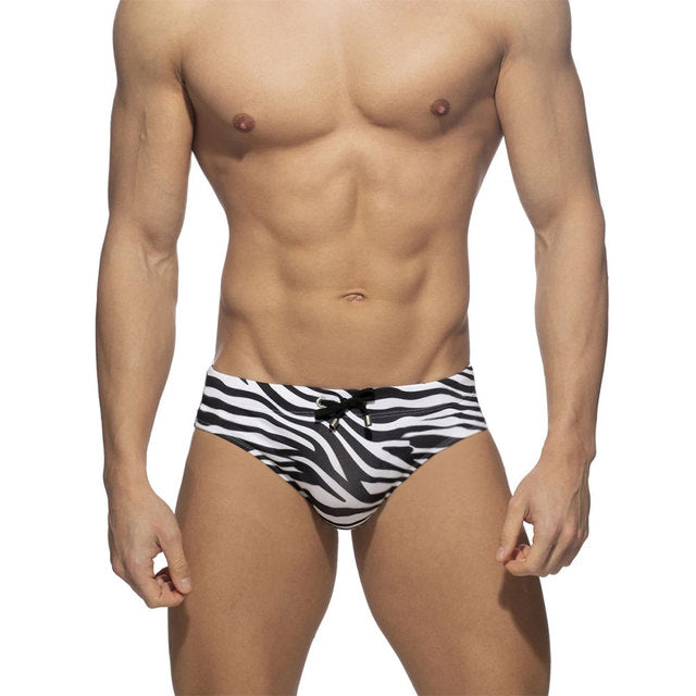 Men's Zebra Print Swim Briefs