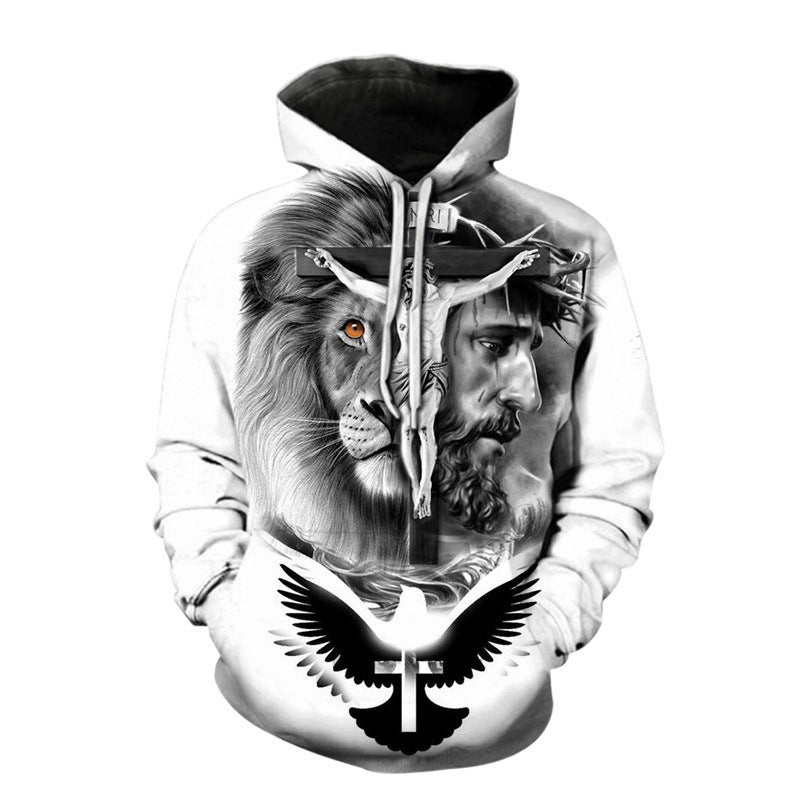 2023 Spring 3D Jesus Graphic Hoodie for Men | Faith Streetwear