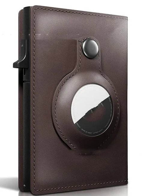 Leather Case Card Holder Aluminum Alloy Crazy Horse