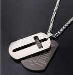 Double Layer English Scripture Military Tag Pendant Necklace