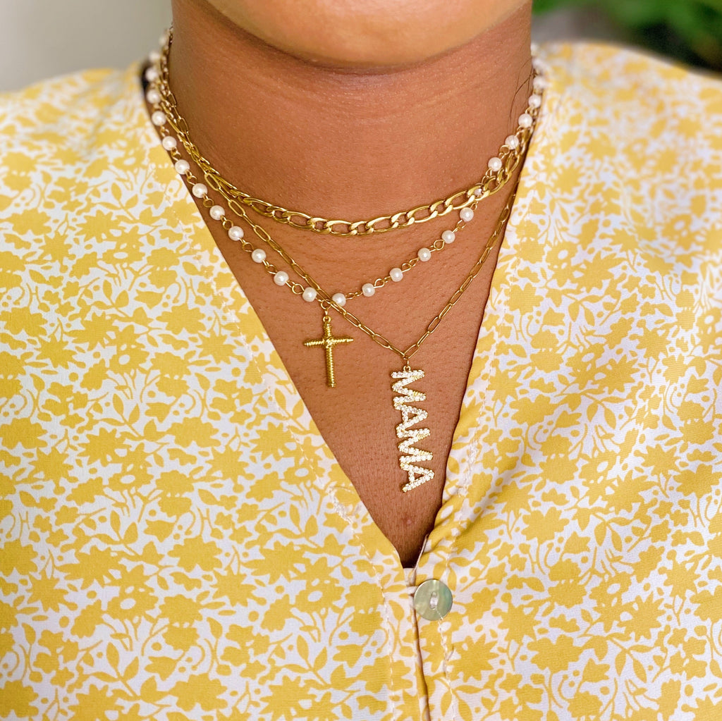 Cabled Cross Pendant Necklace | Christian Jewelry