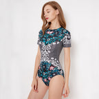 Women's Short Sleeve Floral Surf Swimsuit