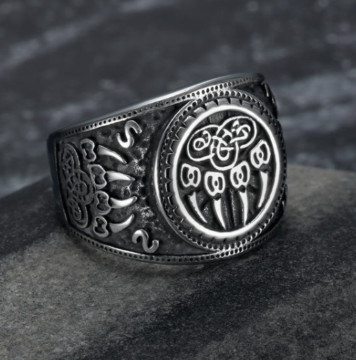 Asgard Handcrafted Stainless Steel Bear Paw Ring