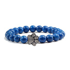 White Porcelain Cat Paw Bracelet with Turquoise Beads
