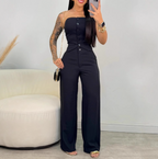 Women’s Tube Top Vest and Wide Leg Pants Set