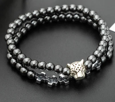 Magnetic Hematite Cross Therapy Bracelet for Men | Jewelry