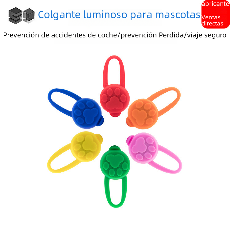 Silicone LED Pet Warning Pendant - Paw Print Design