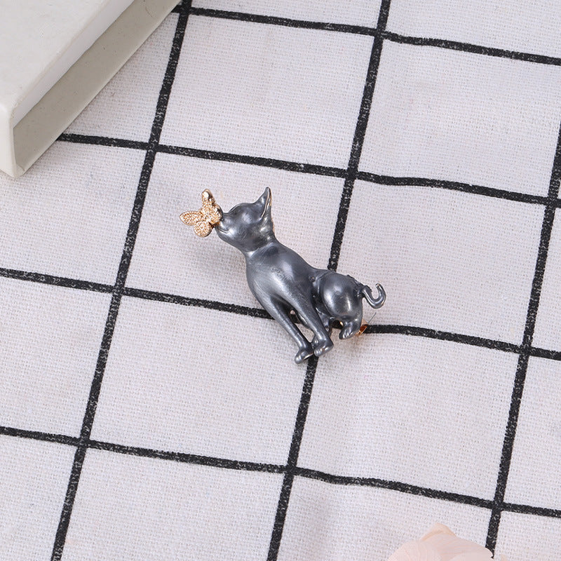 Korean Cute Cartoon Dog Alloy Brooch - Versatile Accessory