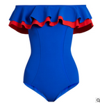 Women's Off-Shoulder Ruffle One-Piece Swimsuit