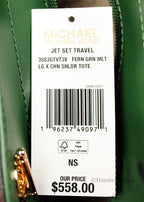 Michael Kors Fern Green X Cross Chain Shoulder Tote