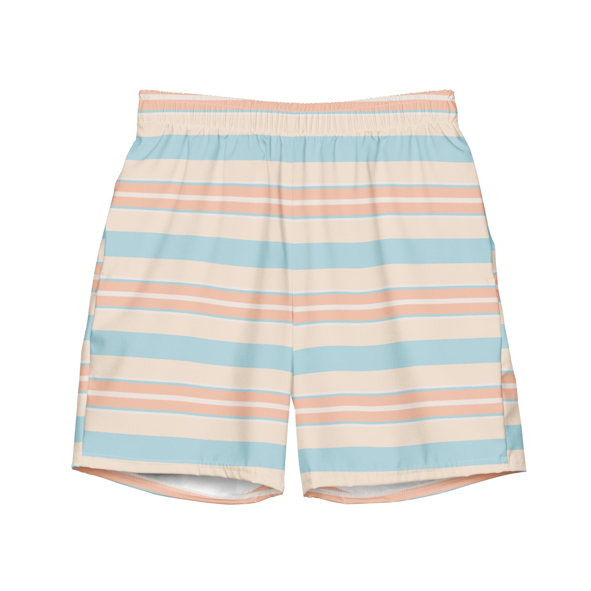 Men's Pastel Striped Swim Trunks