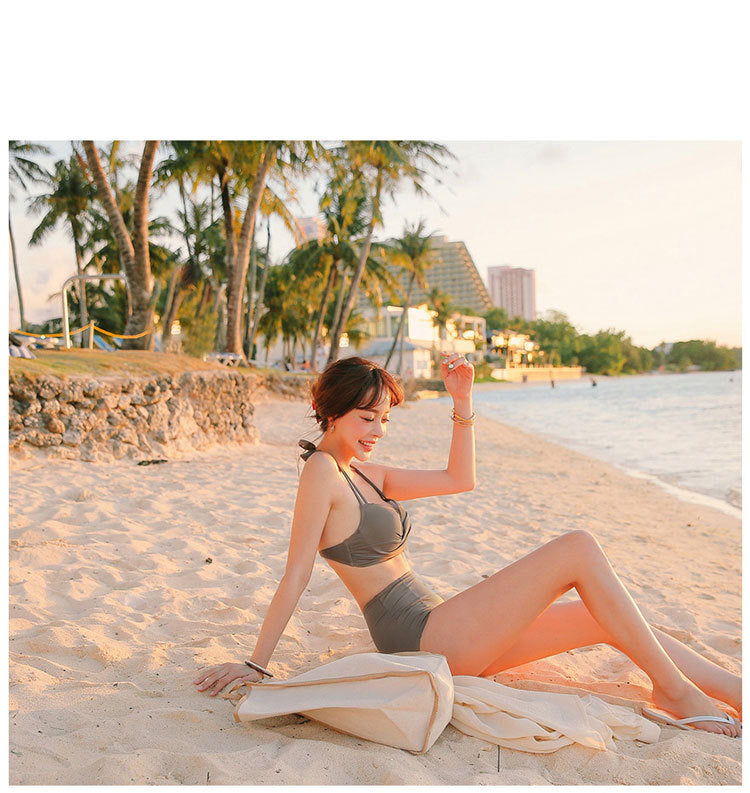 Twist-Front High-Waist Bikini Set