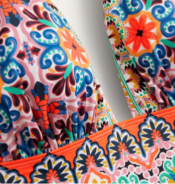 Women's Paisley Print Plunge One-Piece Swimsuit