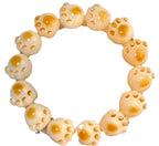 Cat's Paw Bodhi Root Bracelet with White Jade Design