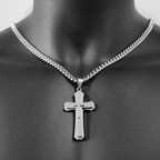 Men's Cross Pendant Steel Chain Necklace | Christian Jewelry
