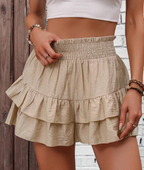 Draped Wide-Leg Casual Shorts for Women