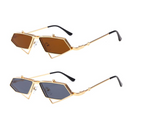 Geometric Gold Metal Sunglasses