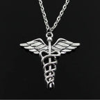 Rotating Dragonfly Snake Stick Angel Wings Necklace | Jewelry