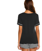 Striped Pajama Set for Women with Shorts