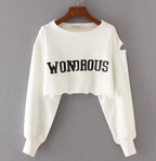 GFF Women's Cropped Hoodie with Ripped Details