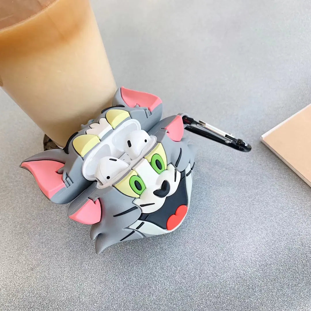 Cartoon Cat and Mouse Silicone Case for AirPods (1/2) | Accessory