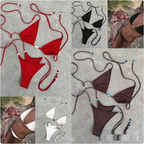Black Micro String Bikini Set