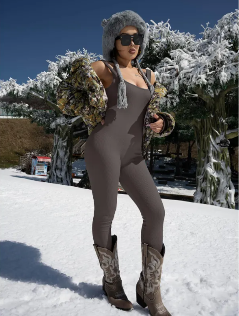 Women's Spandex Suspender Tank Top Jumpsuit Tights