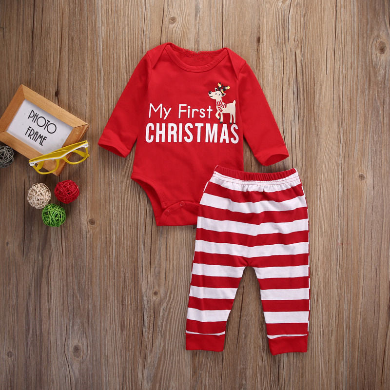 2019 New Children's Christmas Bodysuit Set
