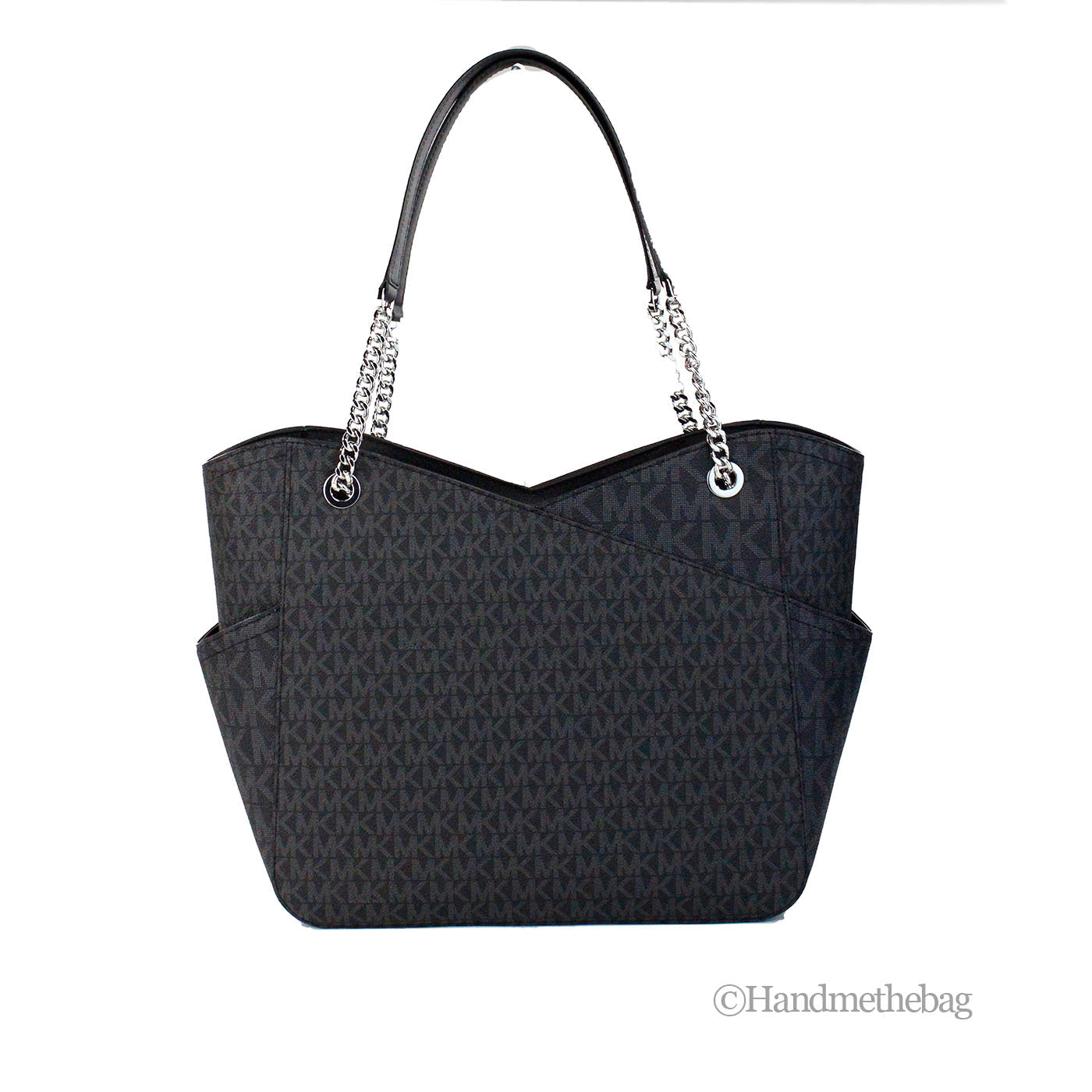 Michael Kors Jet Set Black Signature X Cross Chain Tote