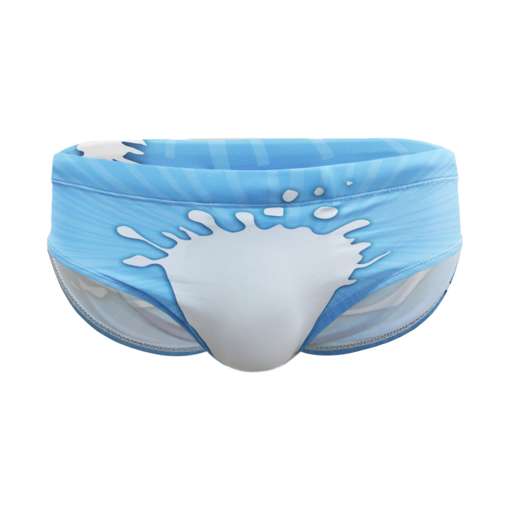Men's Blue Splash Print Swim Briefs