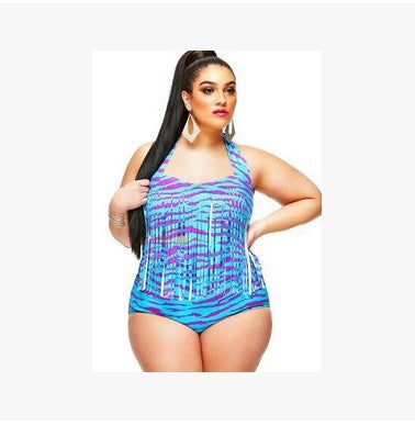 Women's Plus Size Aztec Print One-Piece Swimsuit