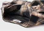 High-Waisted Plaid Irregular Shorts for Women