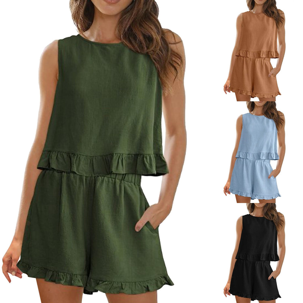 2024 Summer Women's Casual Set: Sleeveless Top & Shorts