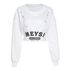 2020 Autumn Winter Women's Letter Print Crop Top