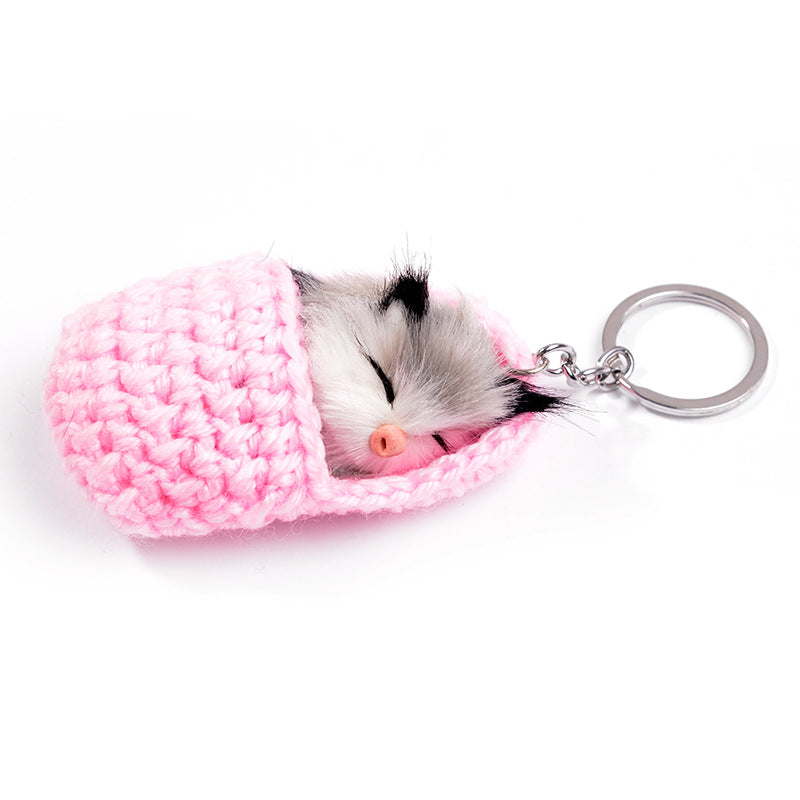 Sleepy Cat Plush Keychain Bag Pendant - Creative Design | Accessory