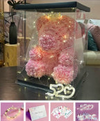 Teddy Rose Flower Bear with Box