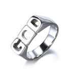 Simple Stainless Steel GOD Letter Titanium Ring