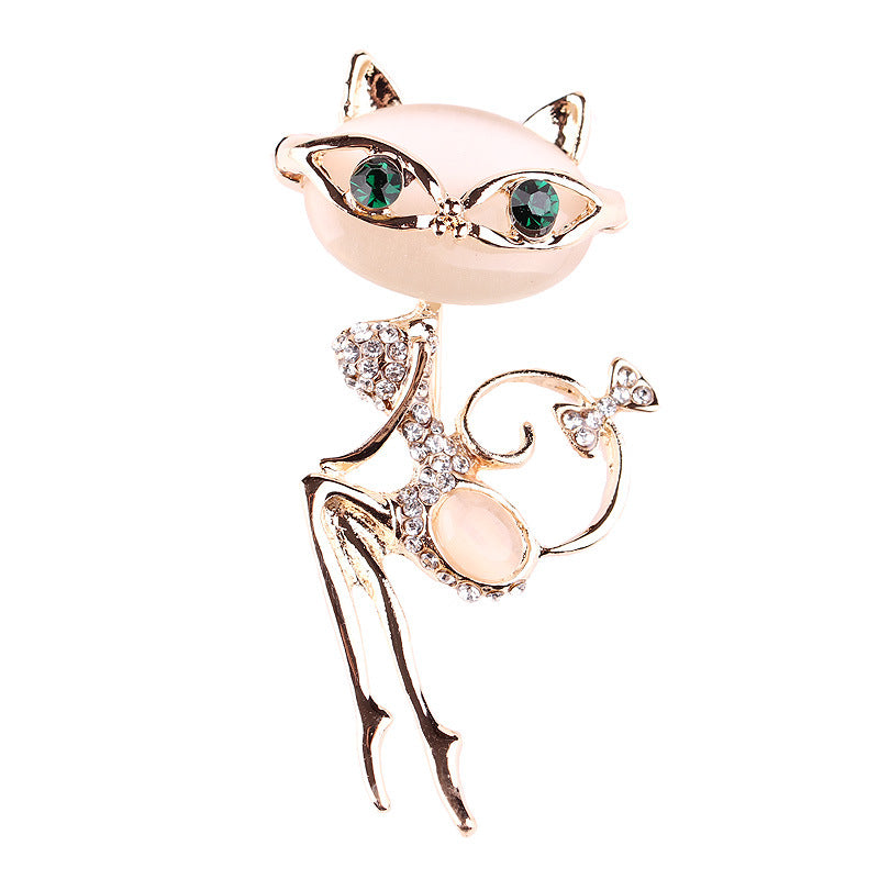 Korean Style Cat Glasses Brooch - Cute Accessory Design