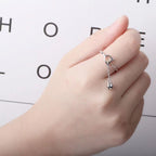 Hollow Cat Bell Ring with Simple Tassel