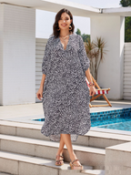 Leopard Print Beach Cover-Up Shirt Dress