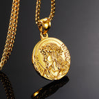 Men's Jesus Round Pendant - Hip Hop Titanium Jewelry