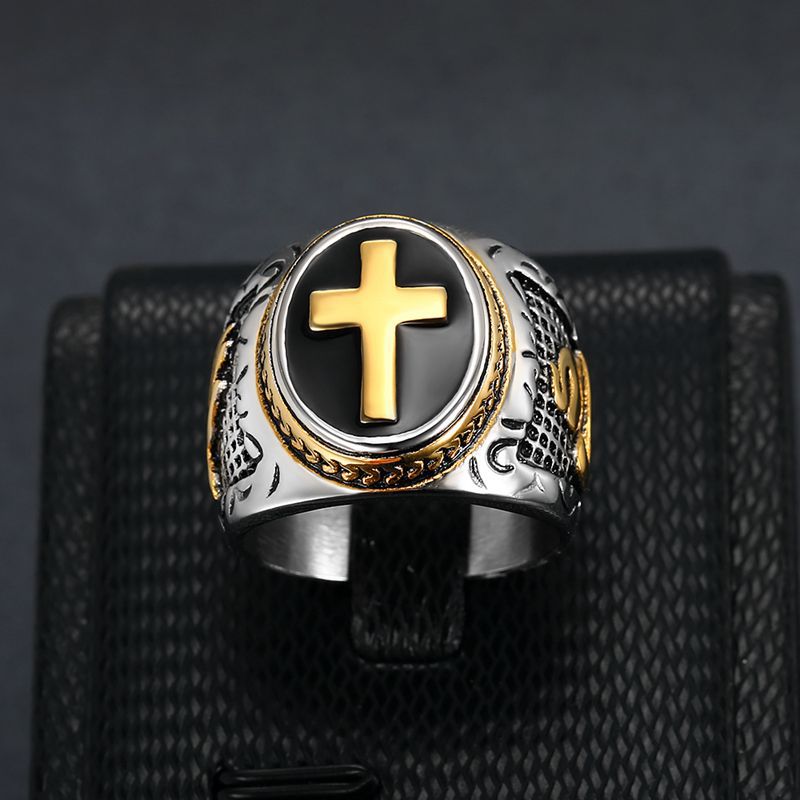 Men's Titanium Steel Hip Hop Ring - God Hand Design | Christian Jewelry