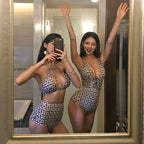Geometric Print Halter High-Waist Bikini Set