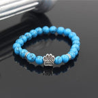 Volcanic Stone Alloy Dog Paw Heart Bead Bracelet