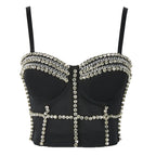 Beaded Strapless Crop Top Performance Outfit