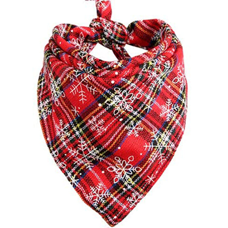 Double-layer Cotton Plaid Pet Scarf for Cats & Dogs