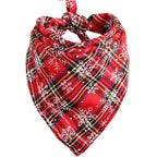 Double-layer Cotton Plaid Pet Scarf for Cats & Dogs