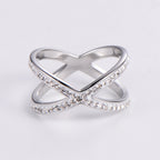 Cross Hollow-out Micro-inlaid Rhinestone Ring
