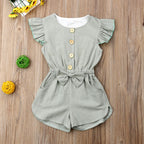 Girls' Bow Tie Jumpsuit with Shorts